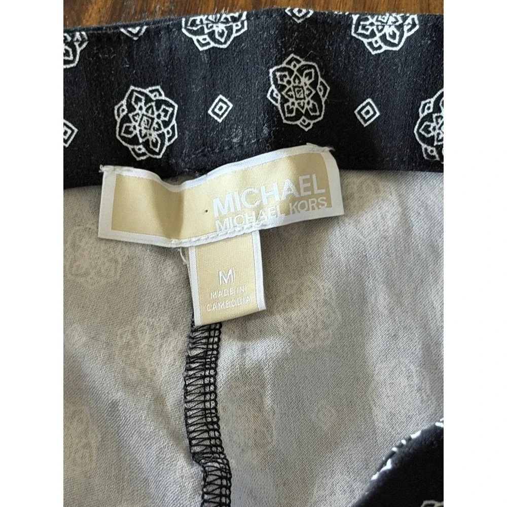 Michael Kors Mandala True Navy Harper Paisley Stretch Legging M preppy old money